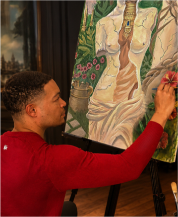 Artist at work in the studio